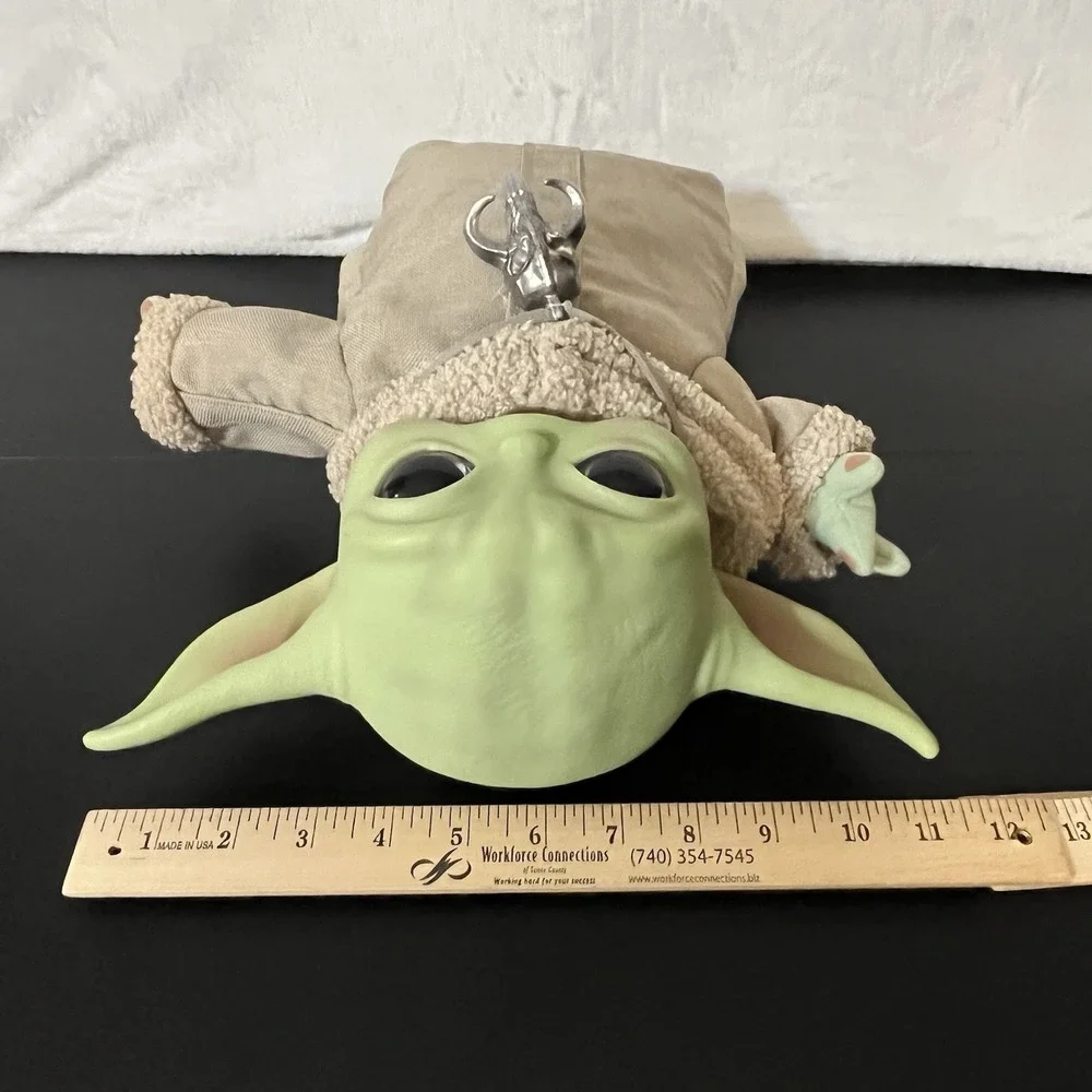 Baby Yoda Plush Toy Doll w/ Beige Outfit & Necklace Office Decor Mattel 2021 12